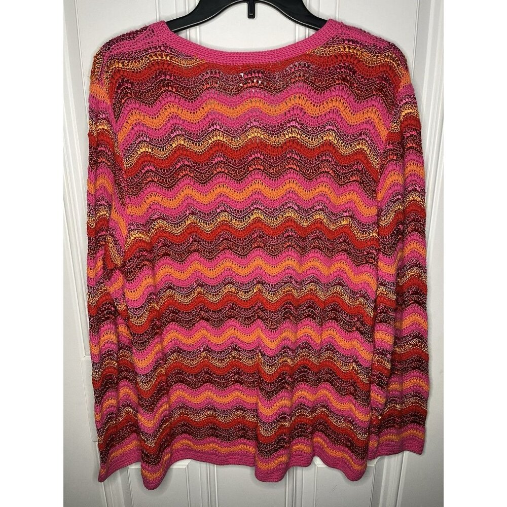 Oscar By Oscar De La Renta Sweater Size 1X Woman’s Colorful Knit Pullover - Picture 7 of 7